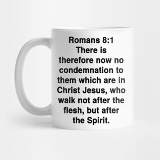 Romans 8:1 King James Version (KJV) Bible Verse Typography Mug